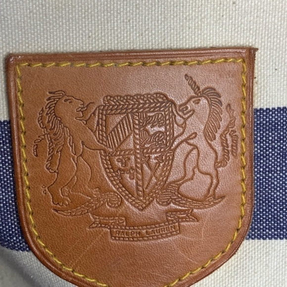 Vintage Ralph Lauren Red, white and blue canvas and leather tote. - Picture 9 of 12